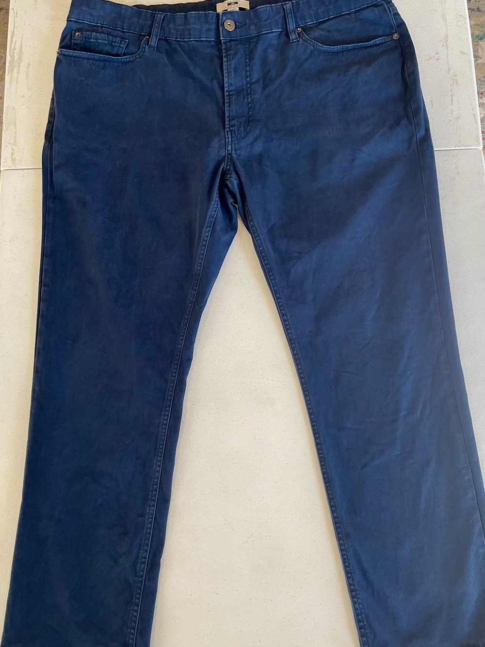 Joseph Abboud Navy Blue Slim-Fit Chinos